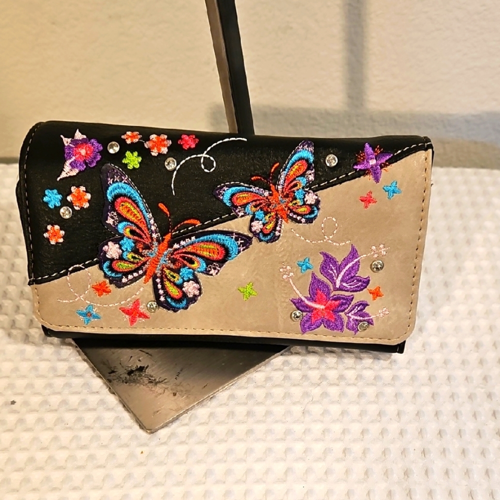 Designers Originals Black and Cream Butterfly Wallet
